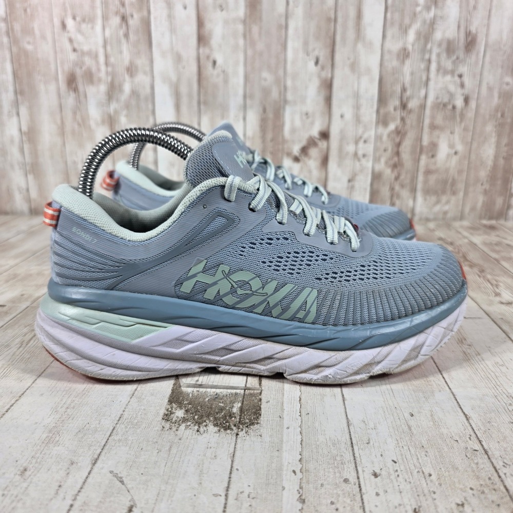 Hoka One One Bondi 7 Womens Running Shoes Blue Fog 1110519 BFBG Size 7